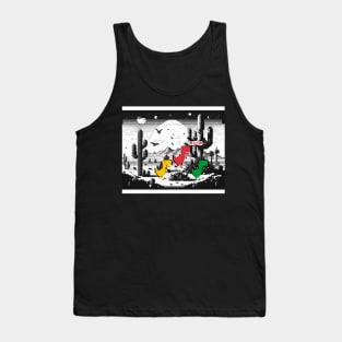 Pixelated T-Rex chrome Game no internet Tank Top